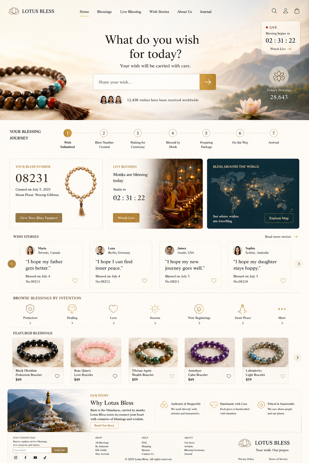 LotusBless official homepage UI design preview